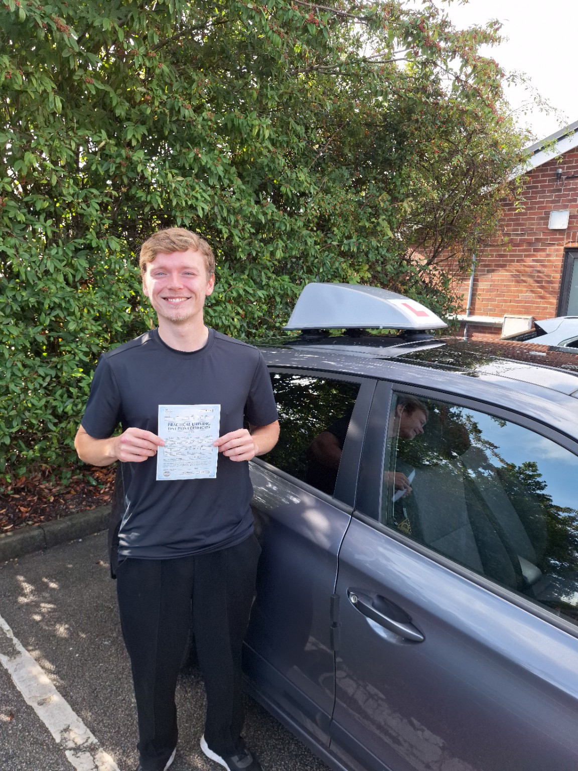 Steven after passing his driving test first time with RAD Drive in Barnsley